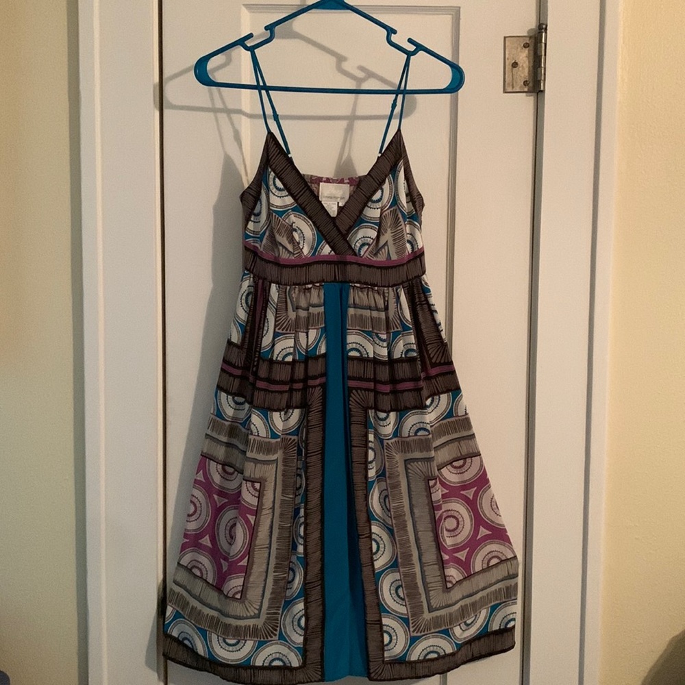 Donna Morgan Silk Sundress, Adjustable Spaghetti Straps, Stretch back, Lovely!